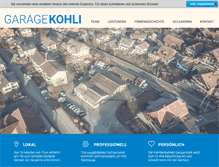 Tablet Screenshot of garagekohli.ch